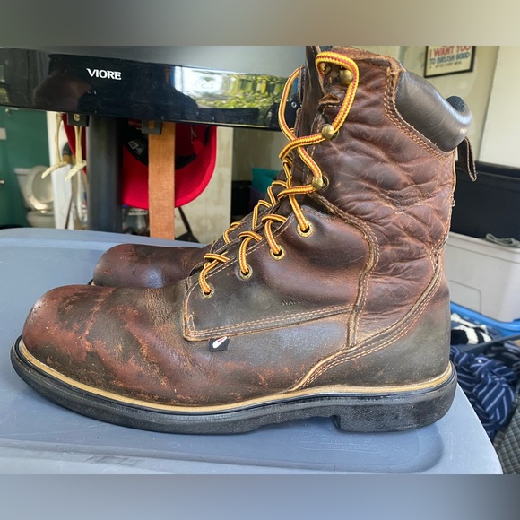 Red Wing Boots Mens Dynaforce Brown Leather Boots Safety Toe 4200 Size 11.5 B - Picture 2 of 11
